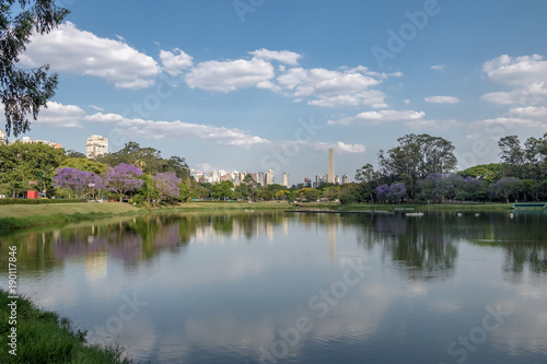 Ibirapuera Park Lake and Sao Paulo Obelisk - Sao Paulo, Brazil