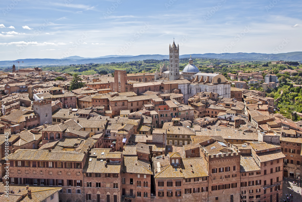 Siena, Italy. Historical center and picturesque surroundings of the city