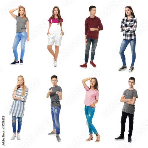 Collage with stylish teenag...