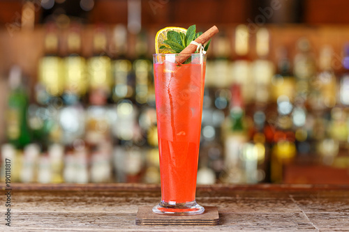 Photography Cocktail sling with grenadine