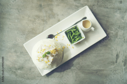 Ice cream and coconut milk