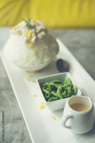 Ice cream and coconut milk