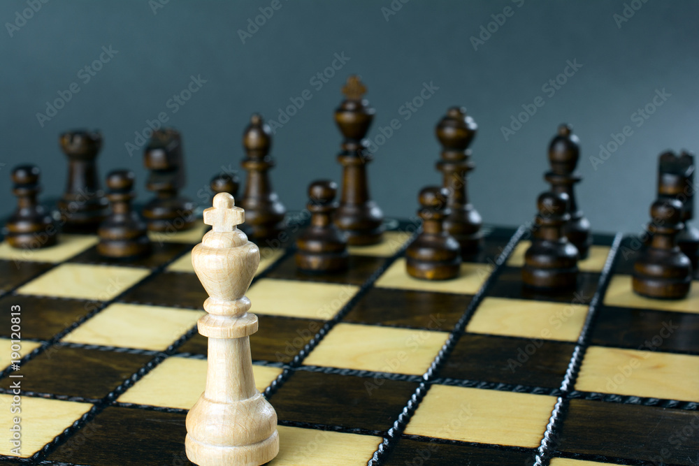 chess game, chess board with placed figures, conflict management concept, gray blurred background, copy space, close up, selective focus chess game, chess board with placed figures, conflict management concept, gray blurred background, copy space, close up, selective focus