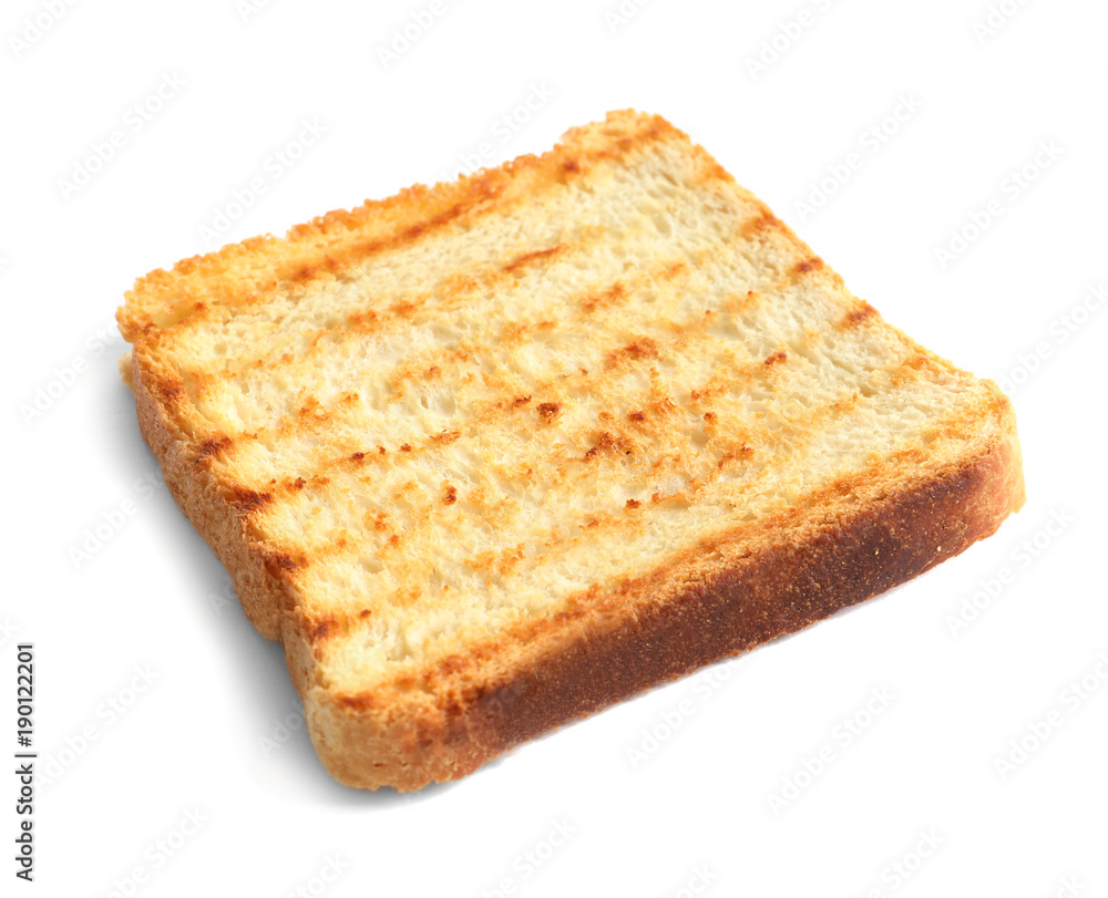 Toasted bread on white background Toasted bread on white background