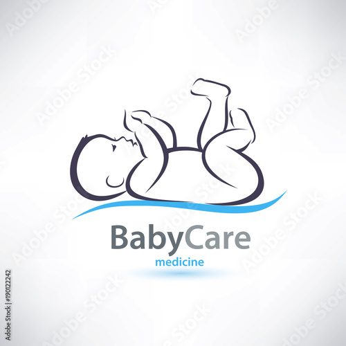 baby stylized symbol, skin care concept
