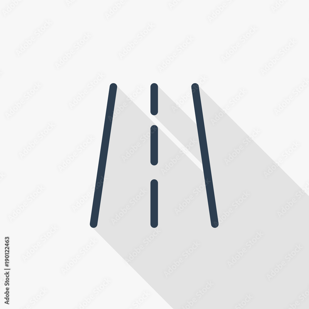 highway road, transport traffic thin line flat icon. Linear vector illustration. Pictogram isolated on white background. Colorful long shadow design. highway road, transport traffic thin line flat icon. Linear vector illustration. Pictogram isolated on white background. Colorful long shadow design.