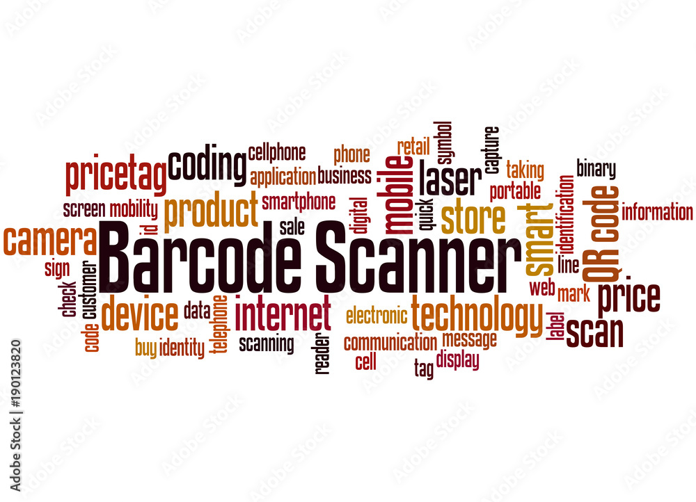 Barcode scanner word cloud concept 4 Barcode scanner word cloud concept 4
