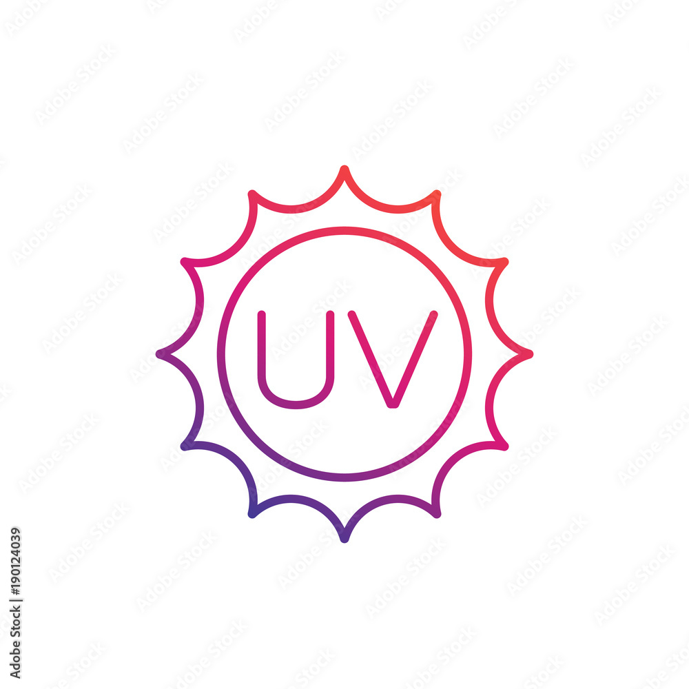 UV radiation, ultraviolet icon, linear UV radiation, ultraviolet icon, linear