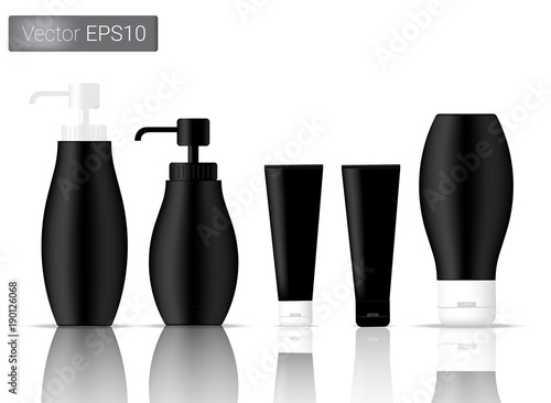 Black Bottles Set Background Illustration