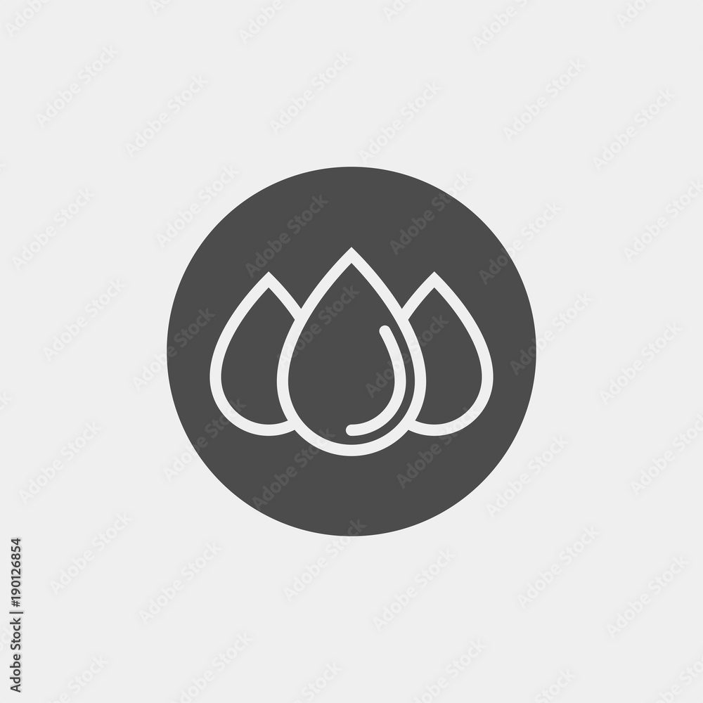 Drope flat vector icon. Water flat vector icon Drope flat vector icon. Water flat vector icon