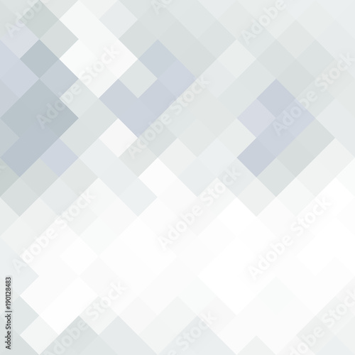 Abstract gray white background with mesh of rhombus or squares. Mosaic. Geometric template.
