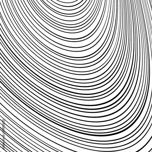 Black and White Wave Stripe Optical Abstract Background