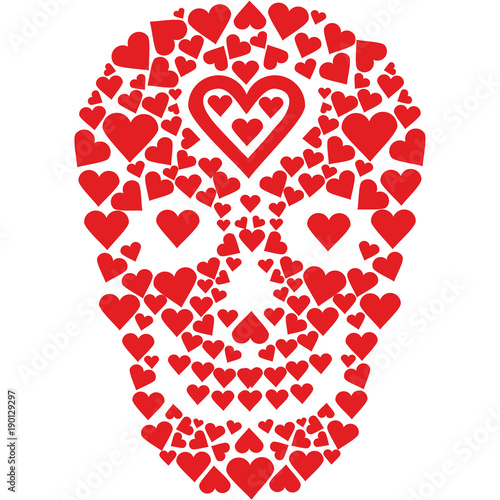 valentines skull with heart, grunge vintage design t shirts
