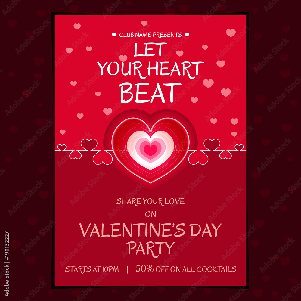 valentines day party poster/flyer