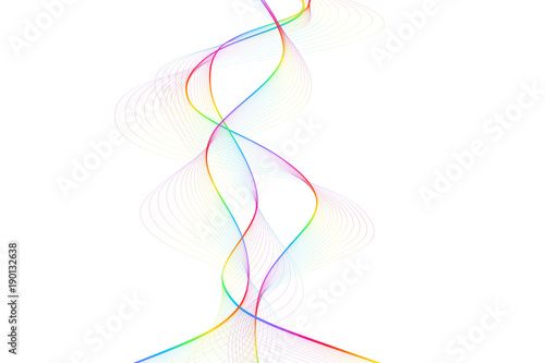 Nice colorful big wave from lines on isolated white backgorund