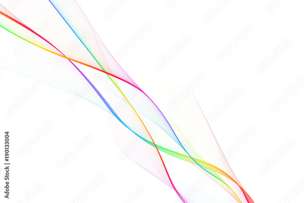 Nice colorful big wave from lines on isolated white backgorund Nice colorful big wave from lines on isolated white backgorund