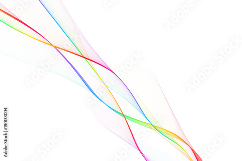 Nice colorful big wave from lines on isolated white backgorund