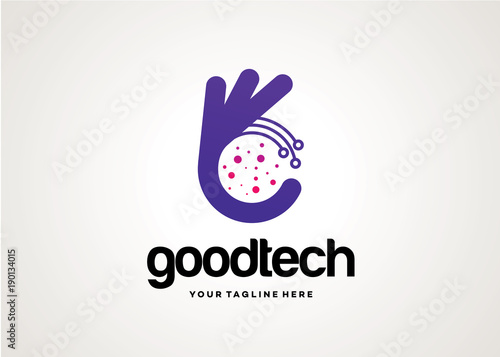 Good Tech Logo Template Design Vector, Design Concept, Creative Symbol