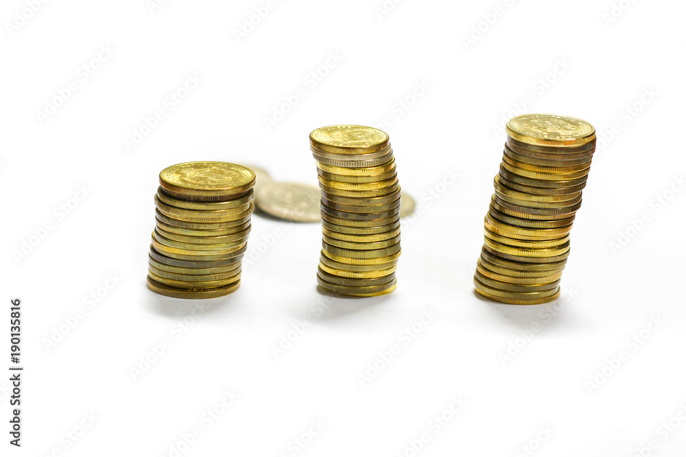 Money coins in white background High Quality. Money coins in white background High Quality.