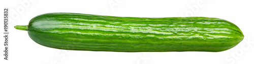 Isolated cucumber. One whole cucumber isolated on white background with clipping path