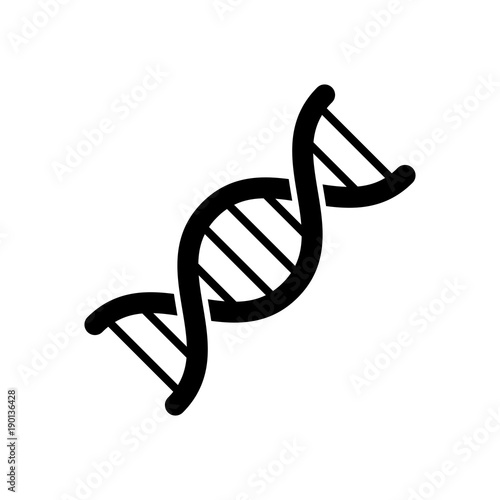 DNA icon. Black, minimalist icon isolated on white background. DNA simple silhouette. Web site page and mobile app design vector element.