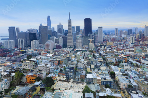 Wide view of San Francisco  California city center