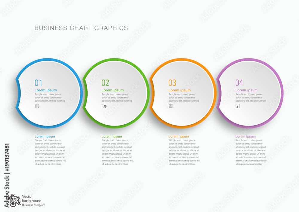 Business Chart Design 4-Step #Vector Graphic 