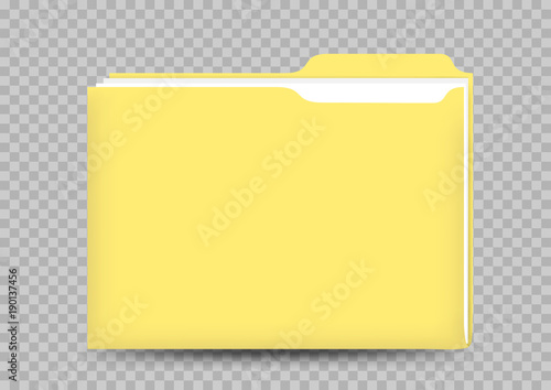 yellow folder on transparent background