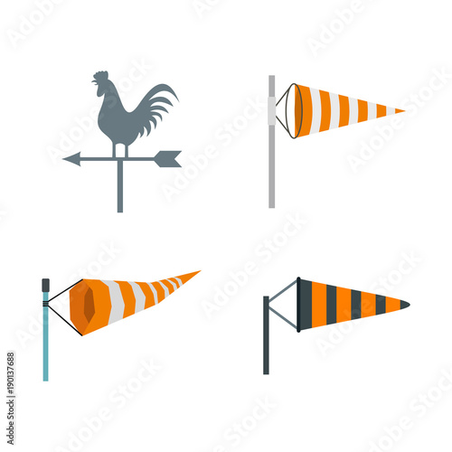 Vane icon set, flat style
