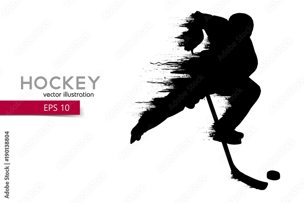 Naklejka premium silhouette of a hockey player. Vector illustration