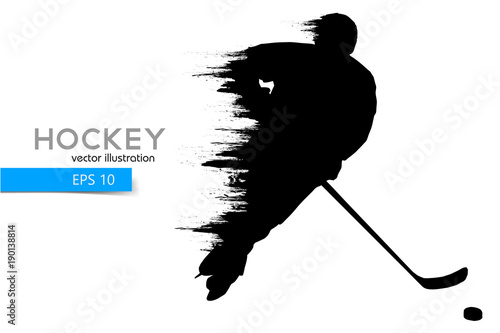 silhouette of a hockey player. Vector illustration