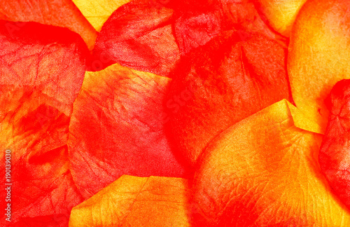Close up of artificial red and yellow petals