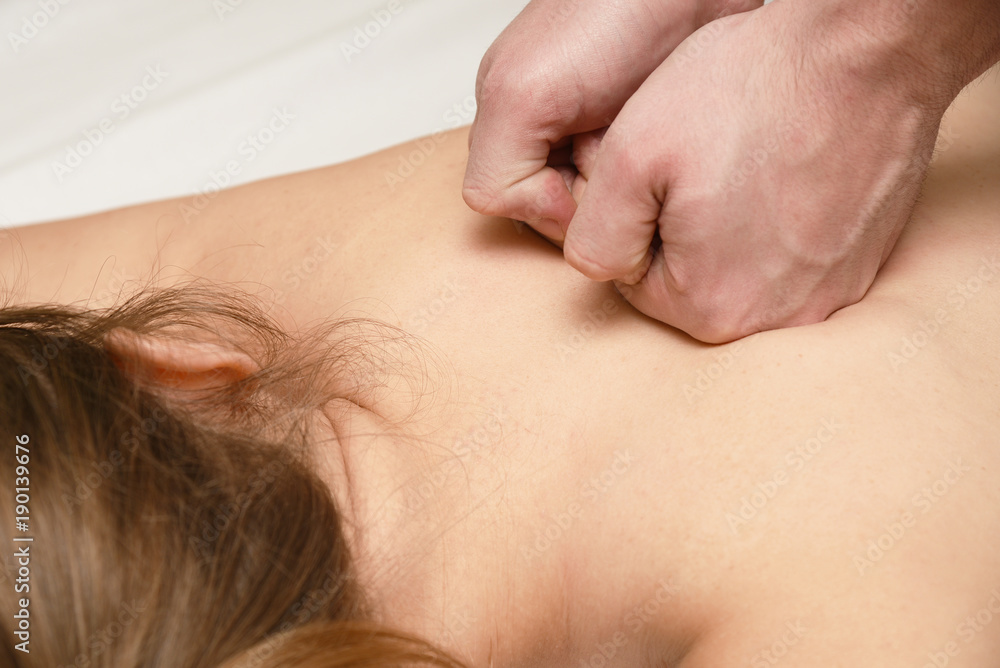 Massage procedures on shoulders, back and cervical department Massage procedures on shoulders, back and cervical department