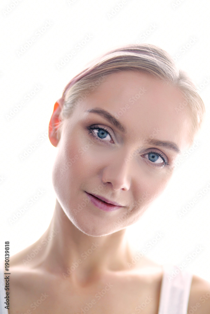 Beautiful woman face portrait beauty skin care concept Beautiful woman face portrait beauty skin care concept