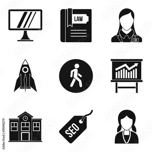 Initiation icons set, isometric style