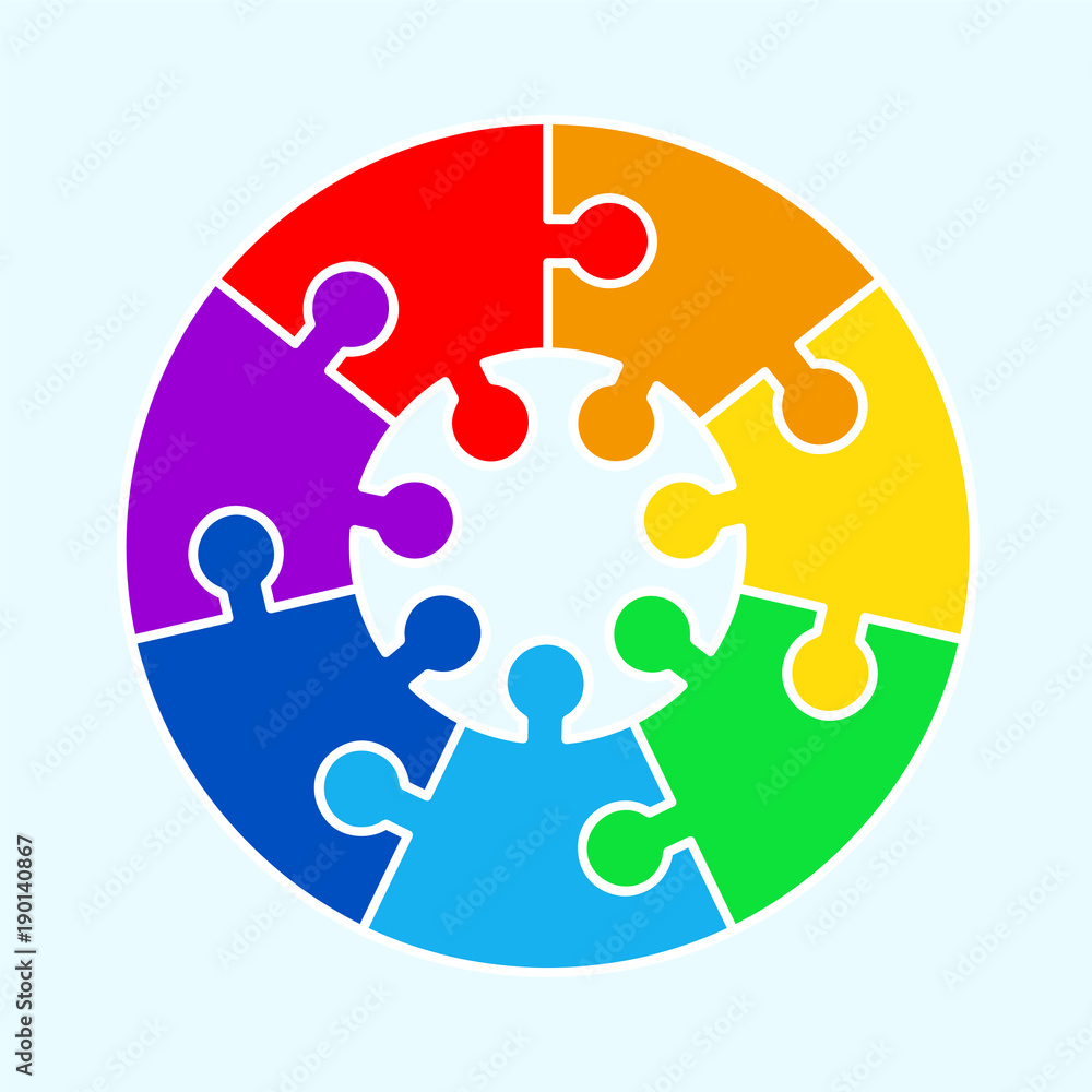 Puzzle circle jigsaw game figure icon. Isolated and flat illustration. Stock vector graphic Puzzle circle jigsaw game figure icon. Isolated and flat illustration. Stock vector graphic
