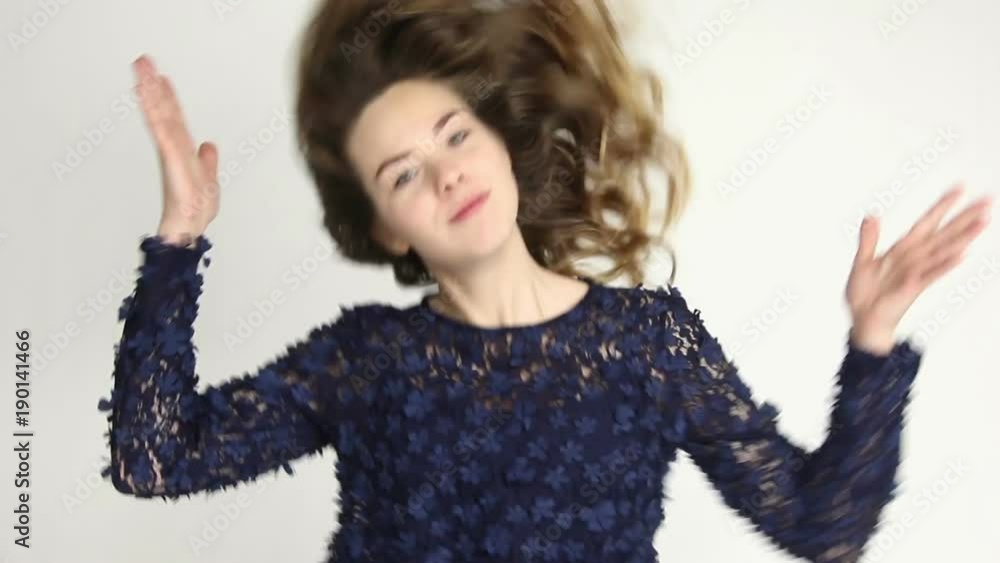 Young woman with flying hair Young woman with flying hair