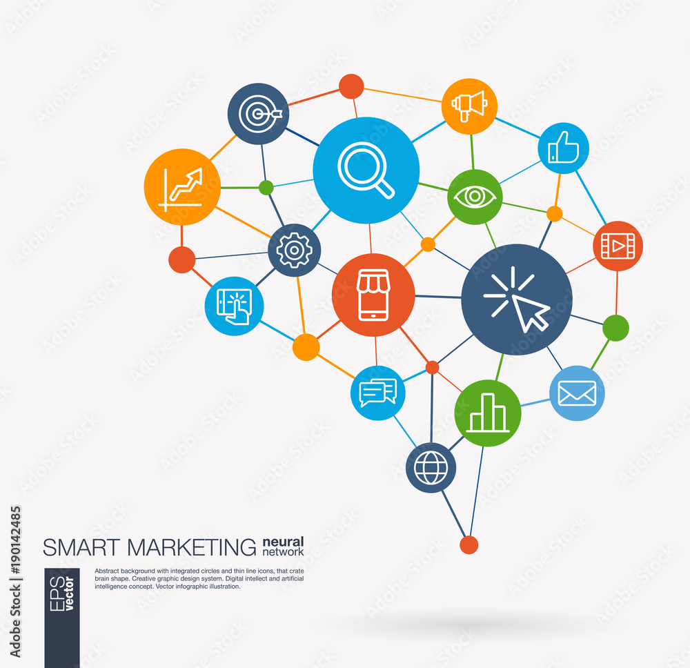 AI creative think system concept. Digital mesh smart brain idea. Futuristic interact neural network grid connect. Market, seo optimization, web development, view stats, integrated business vector icon AI creative think system concept. Digital mesh smart brain idea. Futuristic interact neural network grid connect. Market, seo optimization, web development, view stats, integrated business vector icon