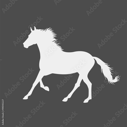Horse flat vector icon. Horse vector silhouette