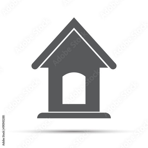 Grey dog house icon