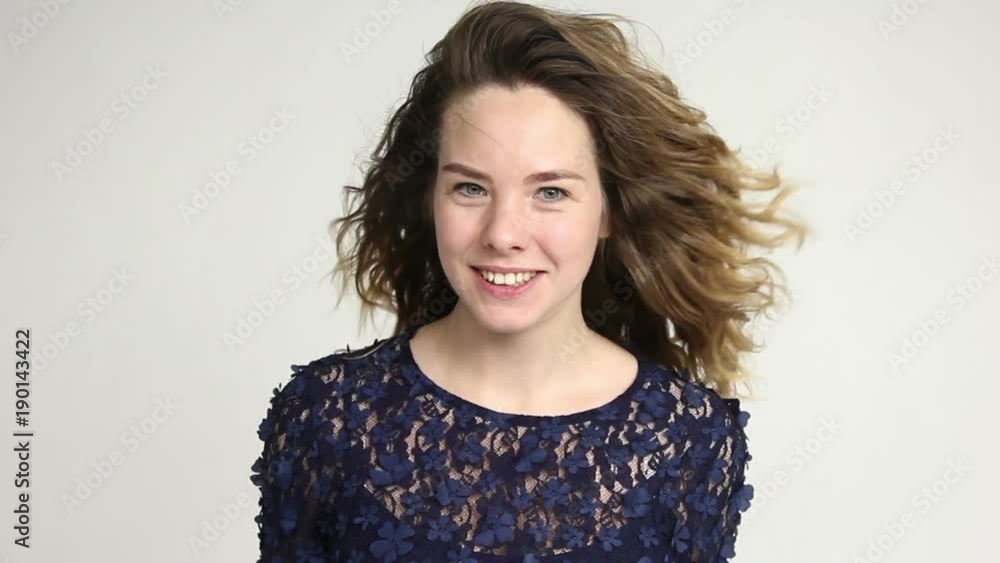 Surprised excited pretty woman