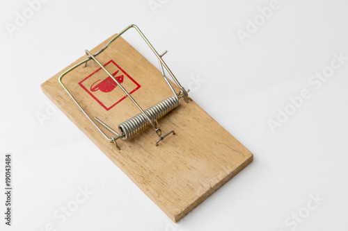 mouse trap on white background