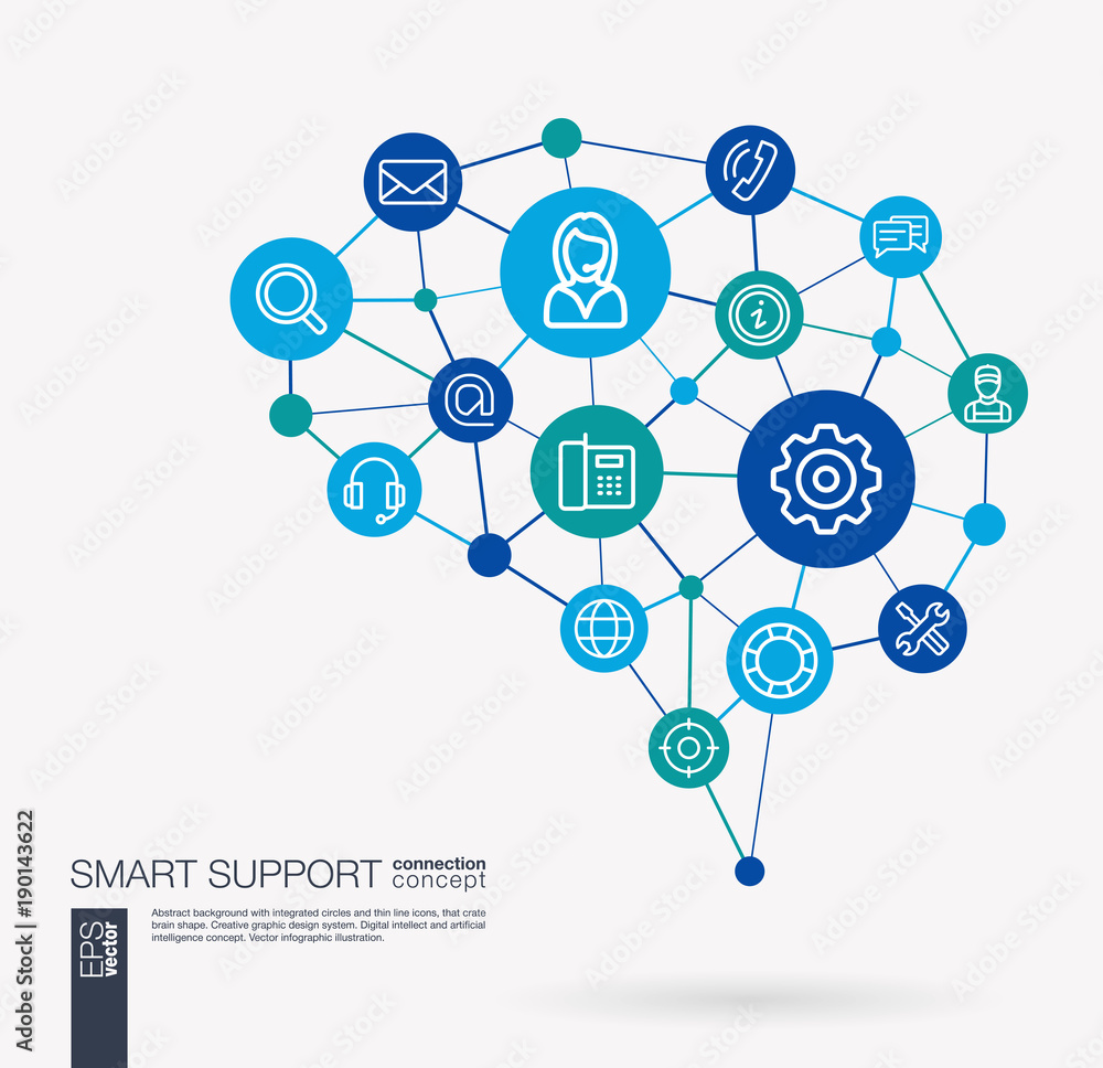 AI creative think system concept. Digital mesh smart brain idea. Futuristic interact neural network grid connect. Support, call center, help service, contact us integrated business vector icons. AI creative think system concept. Digital mesh smart brain idea. Futuristic interact neural network grid connect. Support, call center, help service, contact us integrated business vector icons.