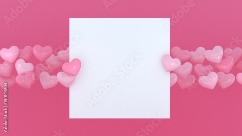 Hearts background. Valentines day. 3d heart. Love wallpaper. Propsal. Wedding banner. Engagement. Marriage celebration. Datting. Romantic poster. Passion. Love symbol. Modern 3d render. © ADELART