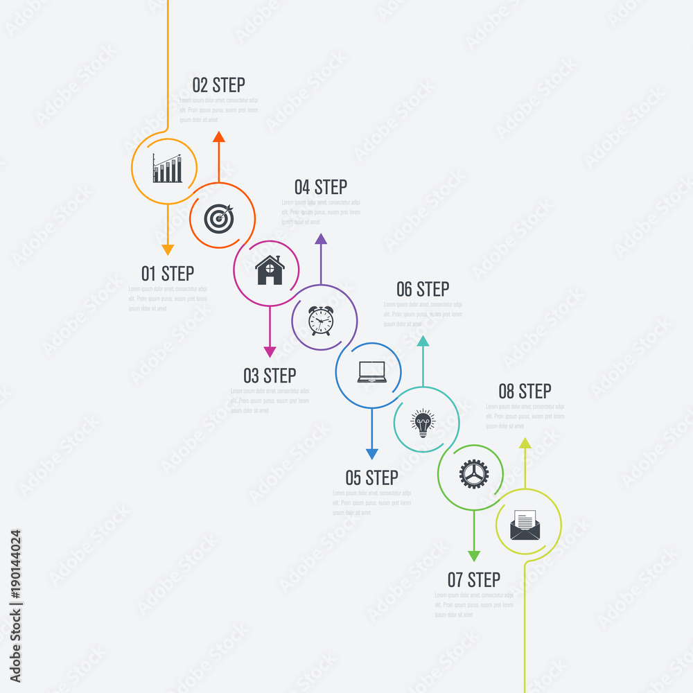 Vector illustration infographics 8 options Vector illustration infographics 8 options