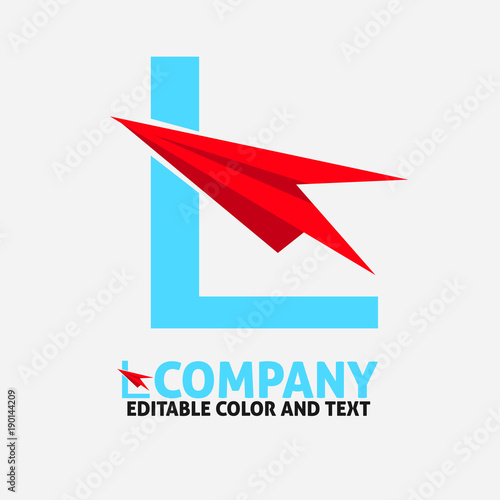 L letter logo design vector icon template for website or business -  logo Letter travel airplane