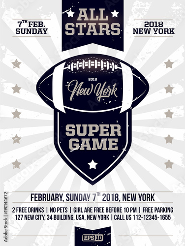 modern professional poster american football and rugby game