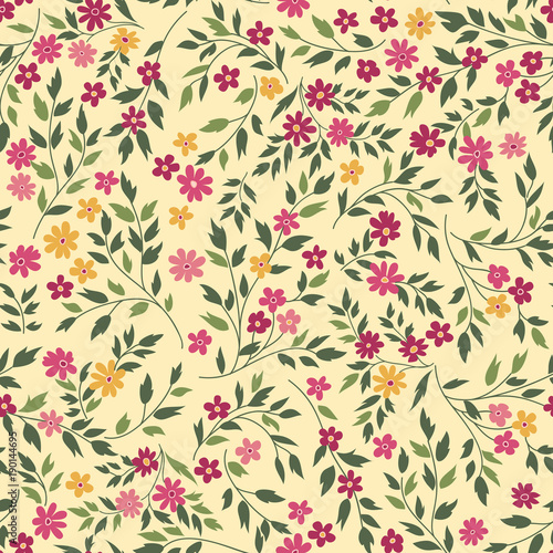 Flower seamless pattern. Floral garden background