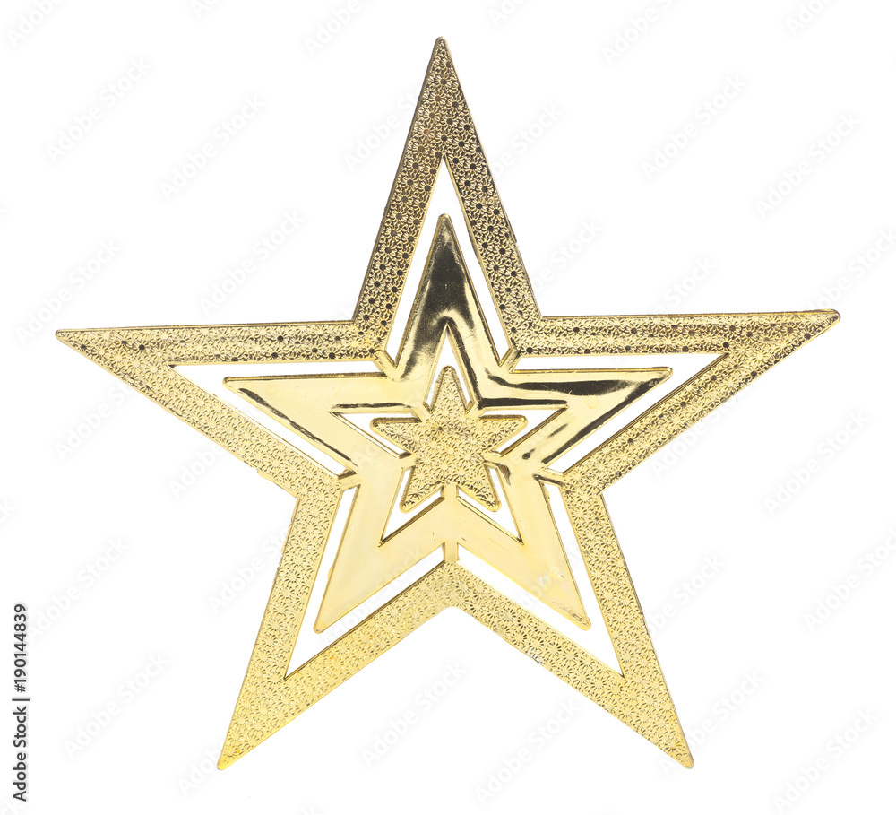 Fototapeta premium Golden Star Isolated on White Background