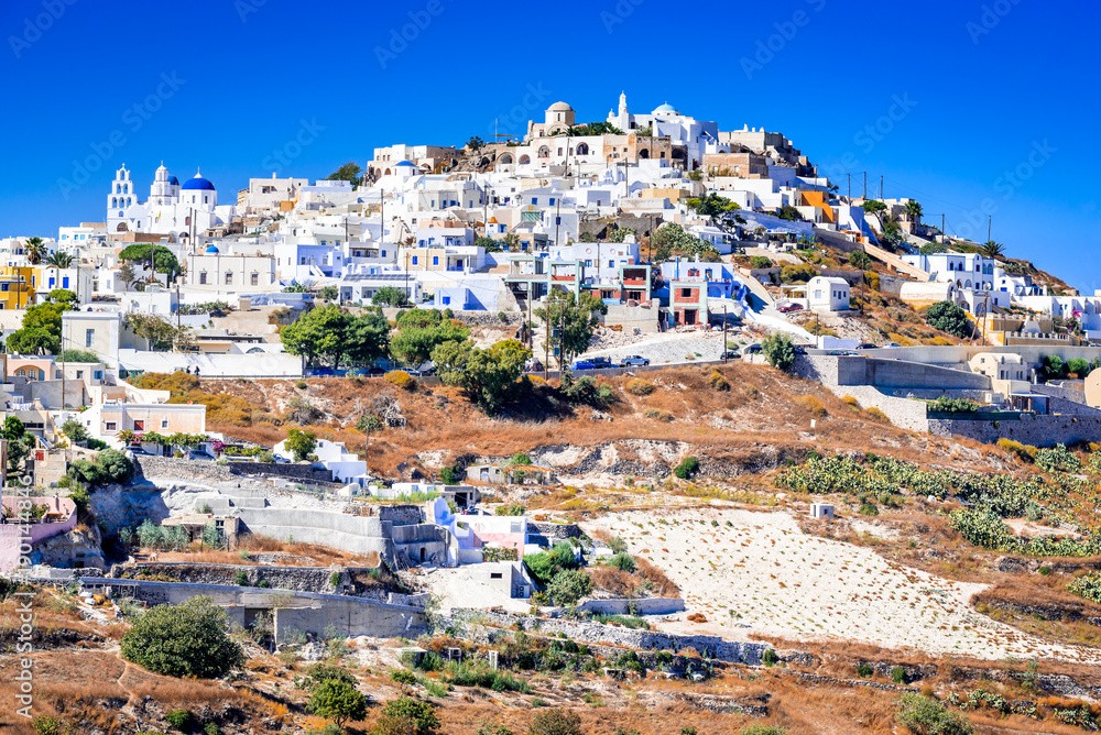 Pyrgos, Santorini, Greece - obrazy, fototapety, plakaty 